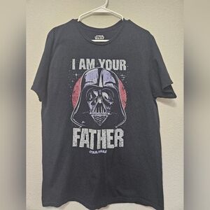 Star wars mens large black i am your father Darth Vader graphic tee cotton Shirt